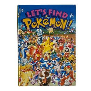 Let's Find Pokemon! Art by Kazunori Aihara 1999 Hardcover Vintage Book